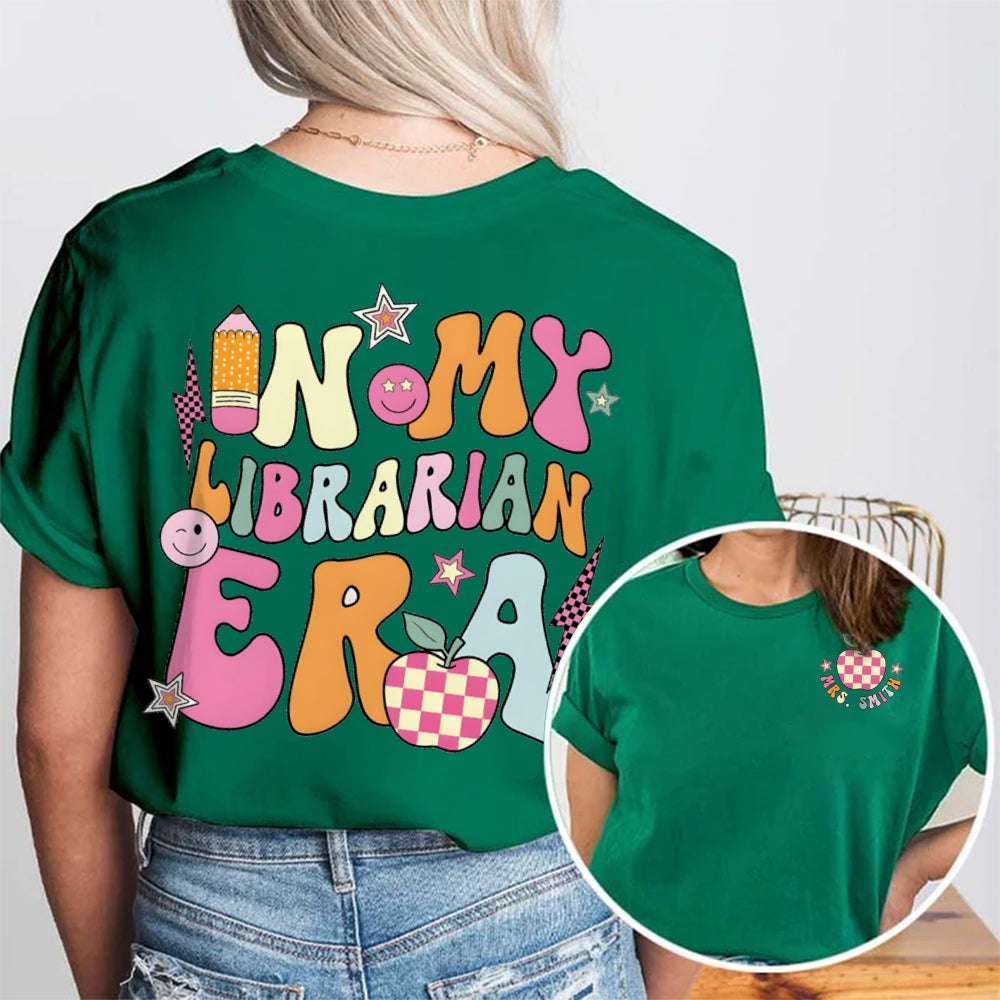 Personalized Name In My Librarian Era Apple t-shirt