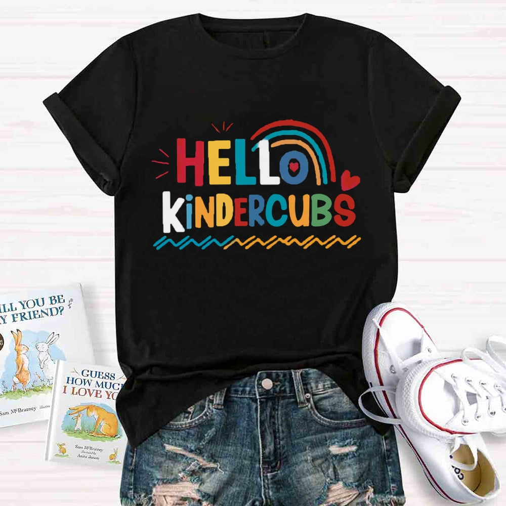 Personalized Grade Hello Kindergarten Rainbow First Day Of School T-shirt