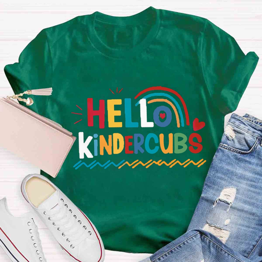 Personalized Grade Hello Kindergarten Rainbow First Day Of School T-shirt