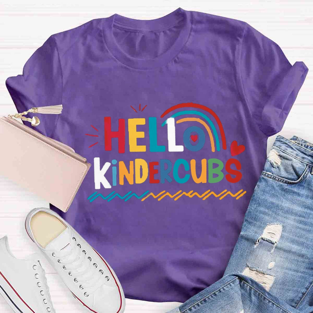 Personalized Grade Hello Kindergarten Rainbow First Day Of School T-shirt