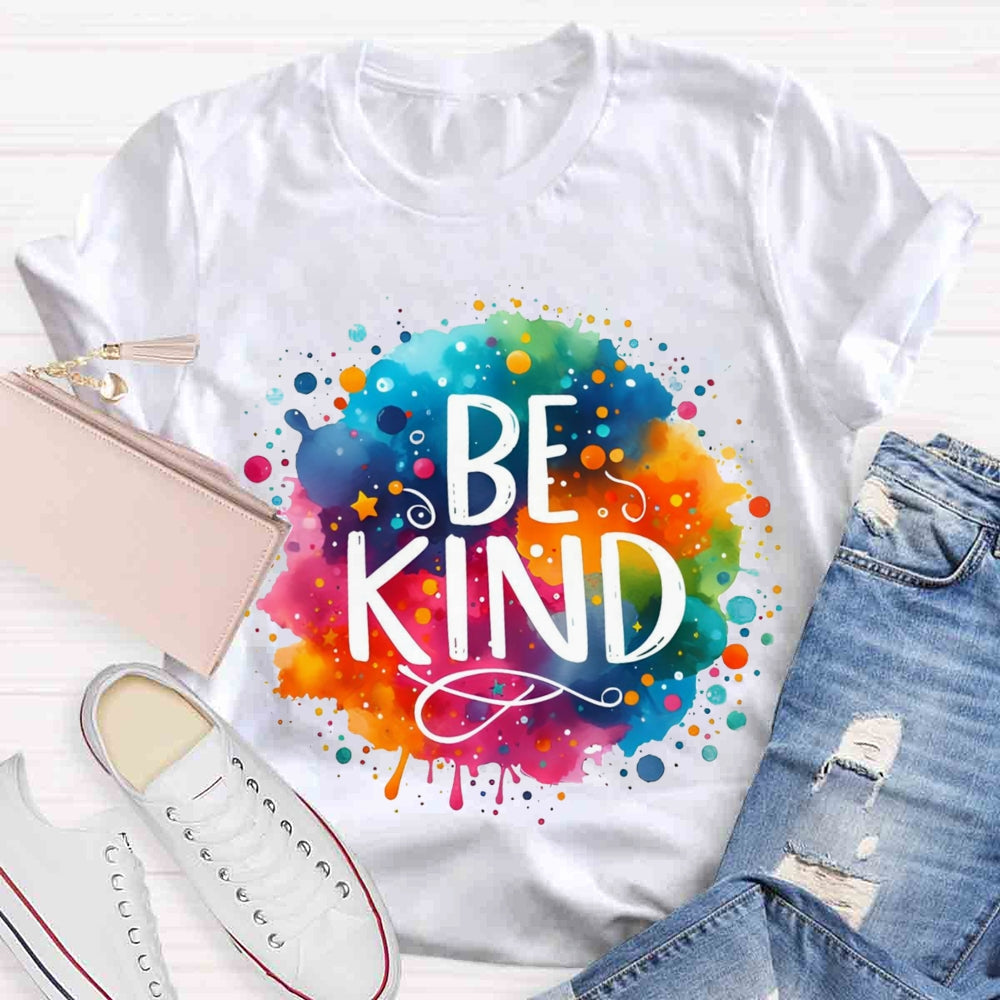 Be Kind Colorful Gradient Print T-shirt