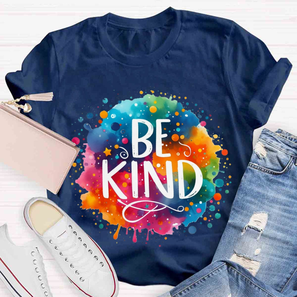 Be Kind Colorful Gradient Print T-shirt