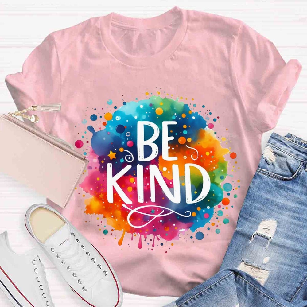 Be Kind Colorful Gradient Print T-shirt