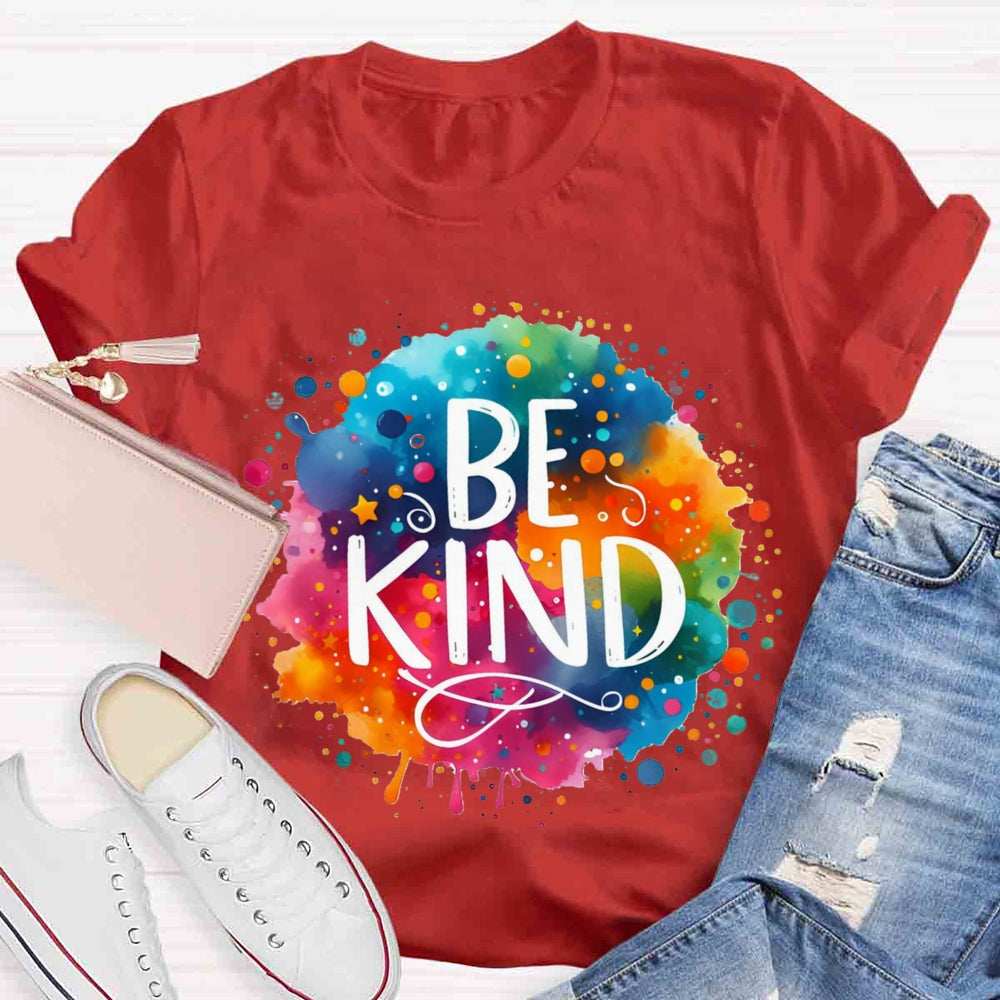 Be Kind Colorful Gradient Print T-shirt