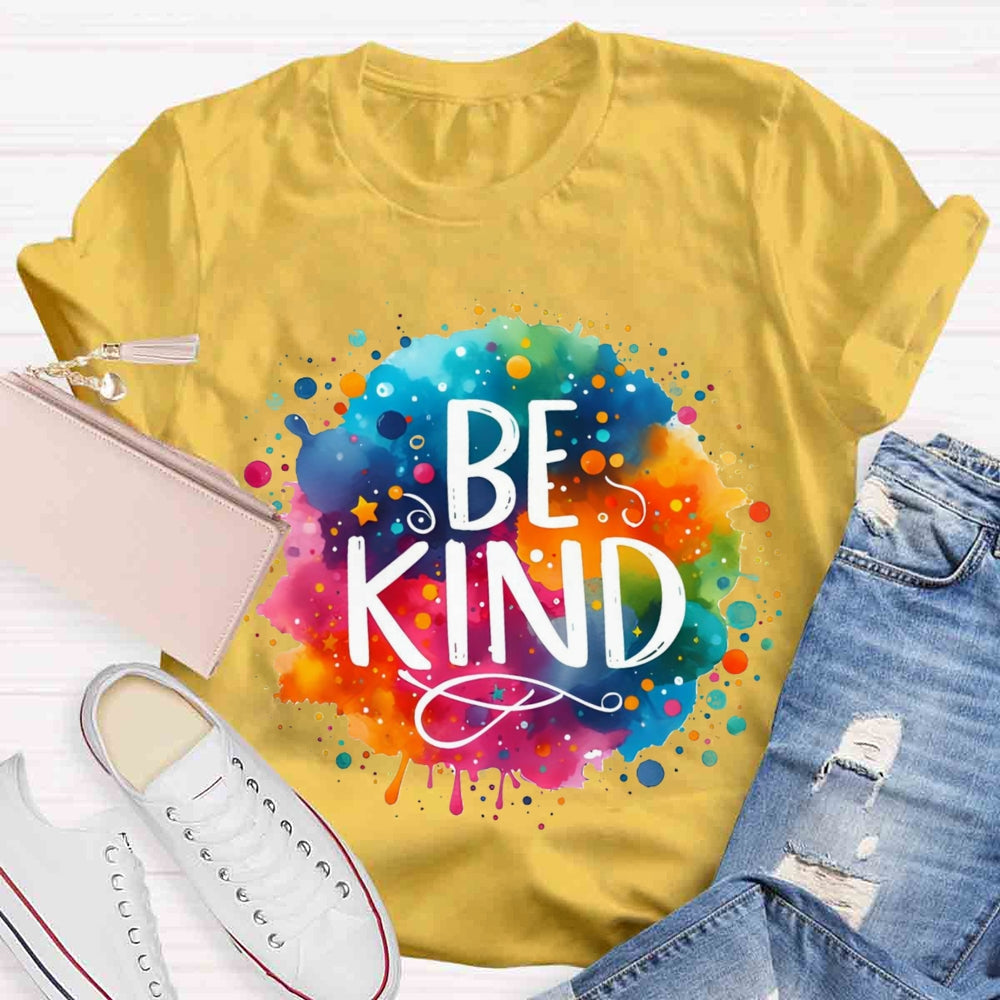 Be Kind Colorful Gradient Print T-shirt