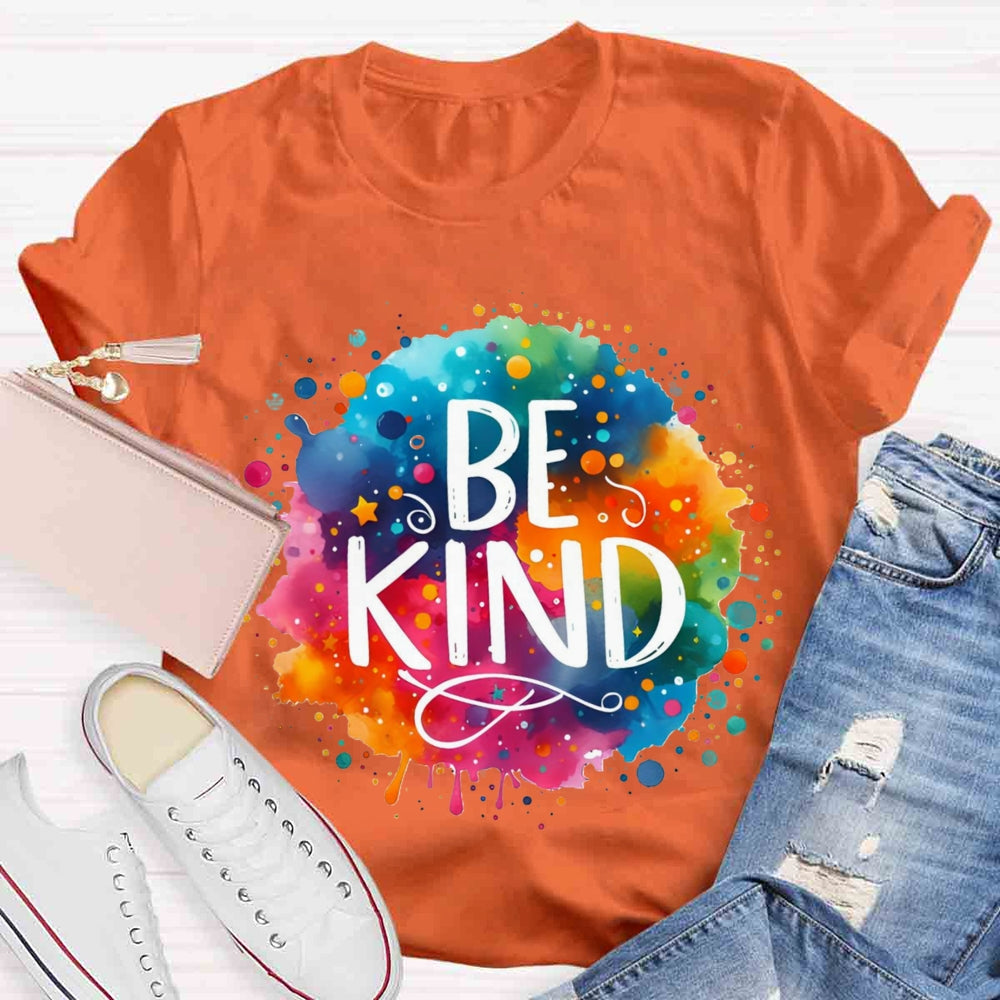Be Kind Colorful Gradient Print T-shirt