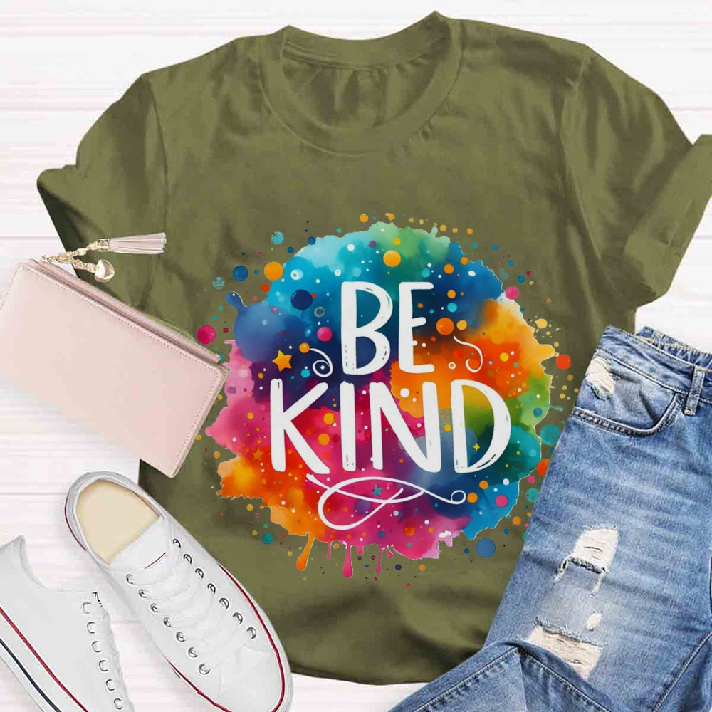 Be Kind Colorful Gradient Print T-shirt
