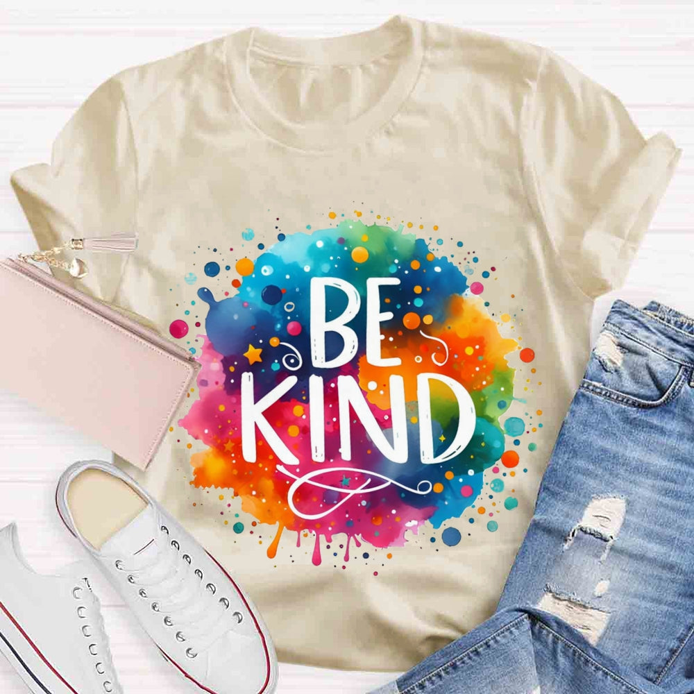Be Kind Colorful Gradient Print T-shirt