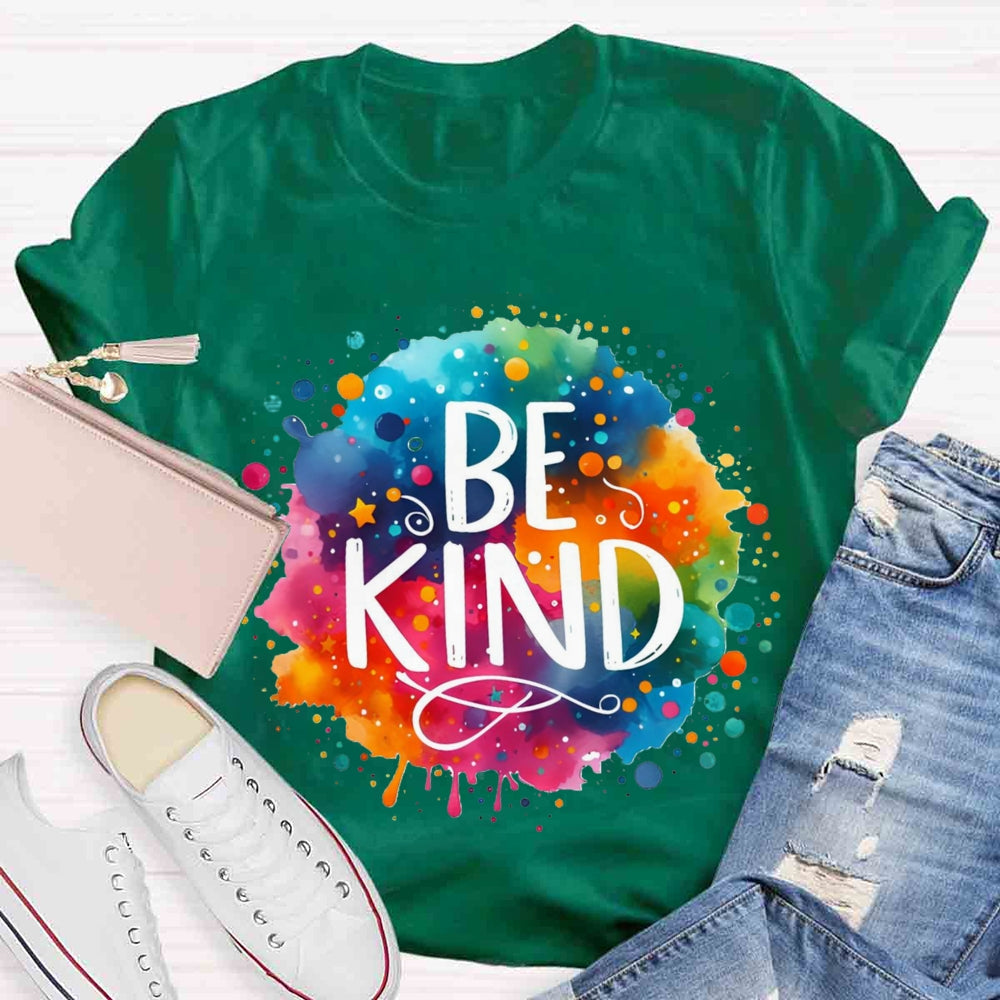 Be Kind Colorful Gradient Print T-shirt