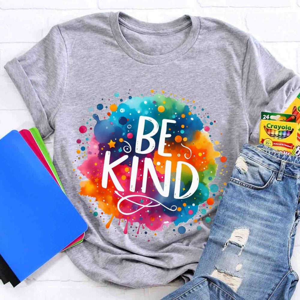 Be Kind Colorful Gradient Print T-shirt