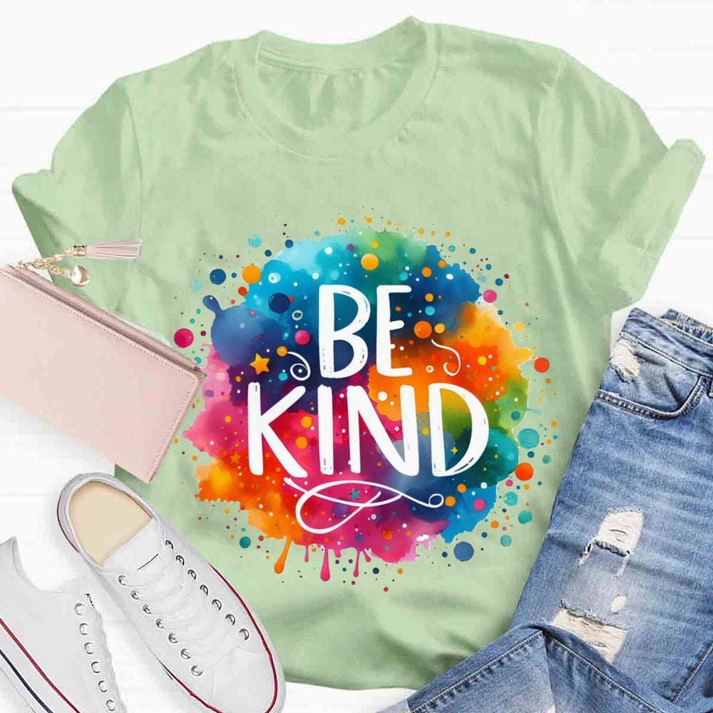 Be Kind Colorful Gradient Print T-shirt
