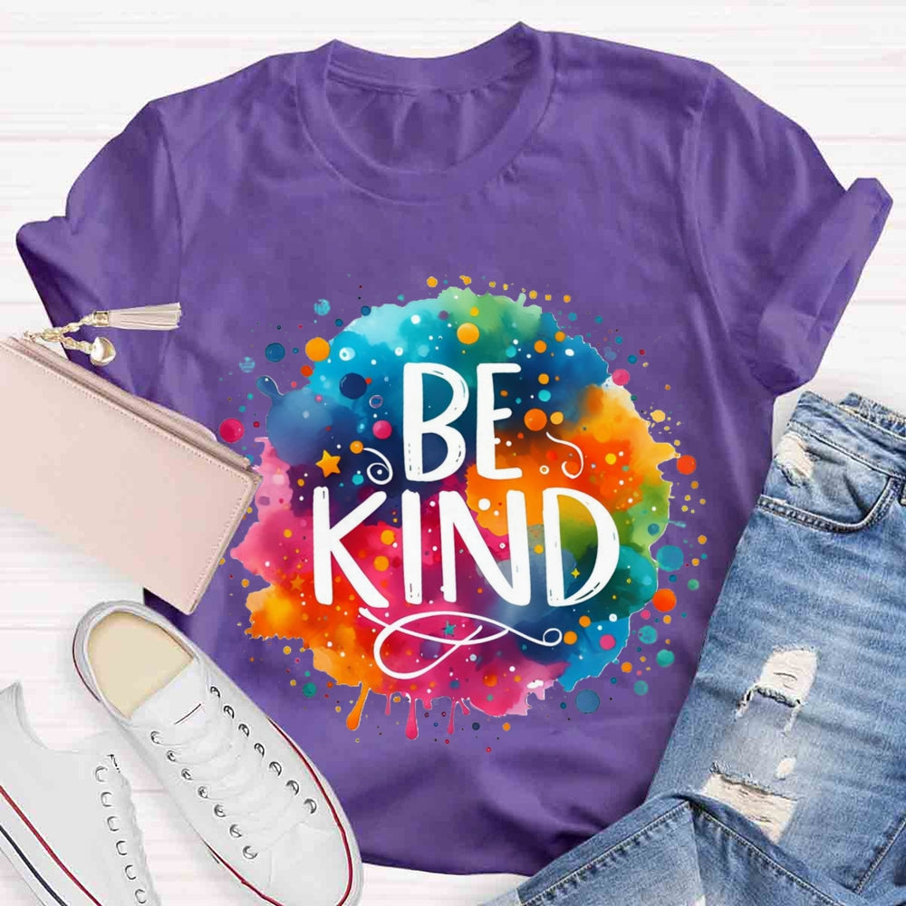 Be Kind Colorful Gradient Print T-shirt
