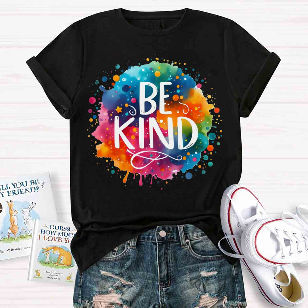 Be Kind Colorful Gradient Print T-shirt