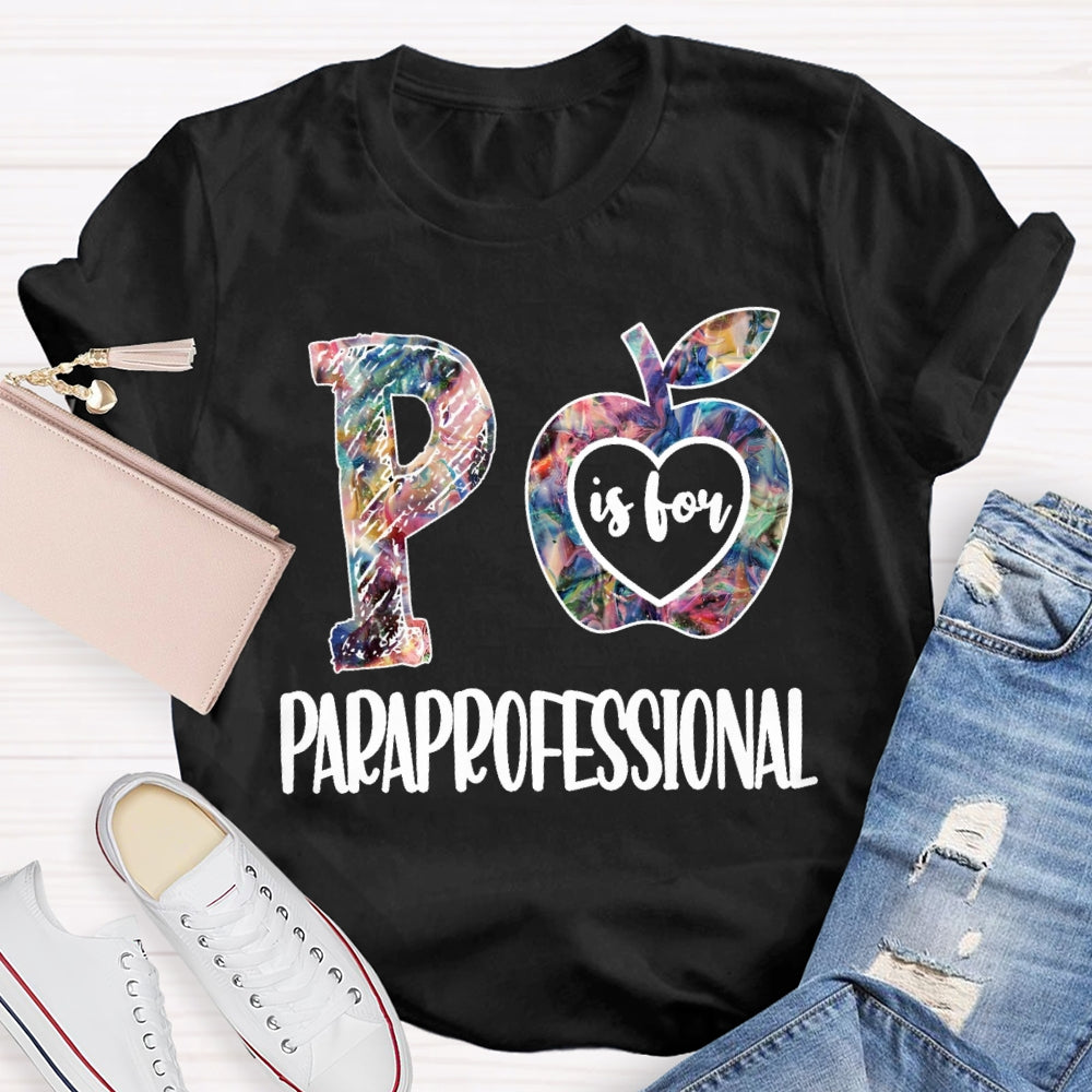 Paraprofessional Colored Apple T-shirt