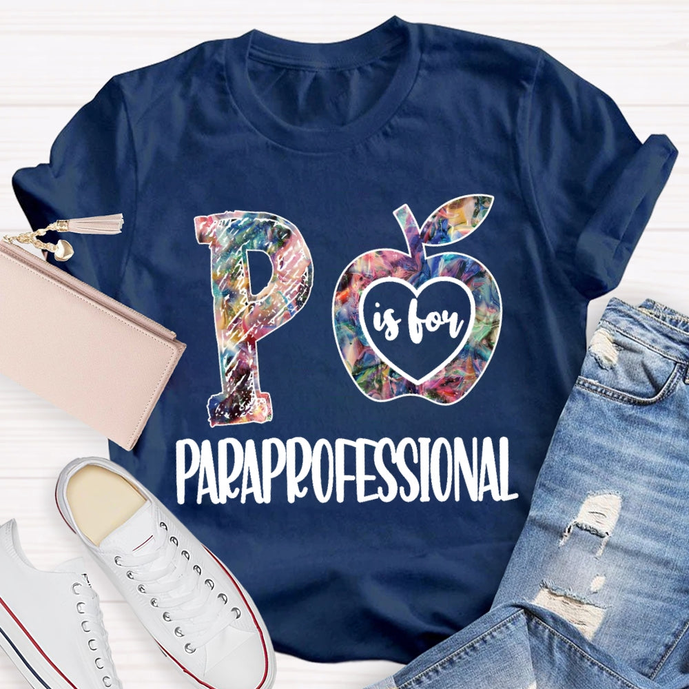 Paraprofessional Colored Apple T-shirt