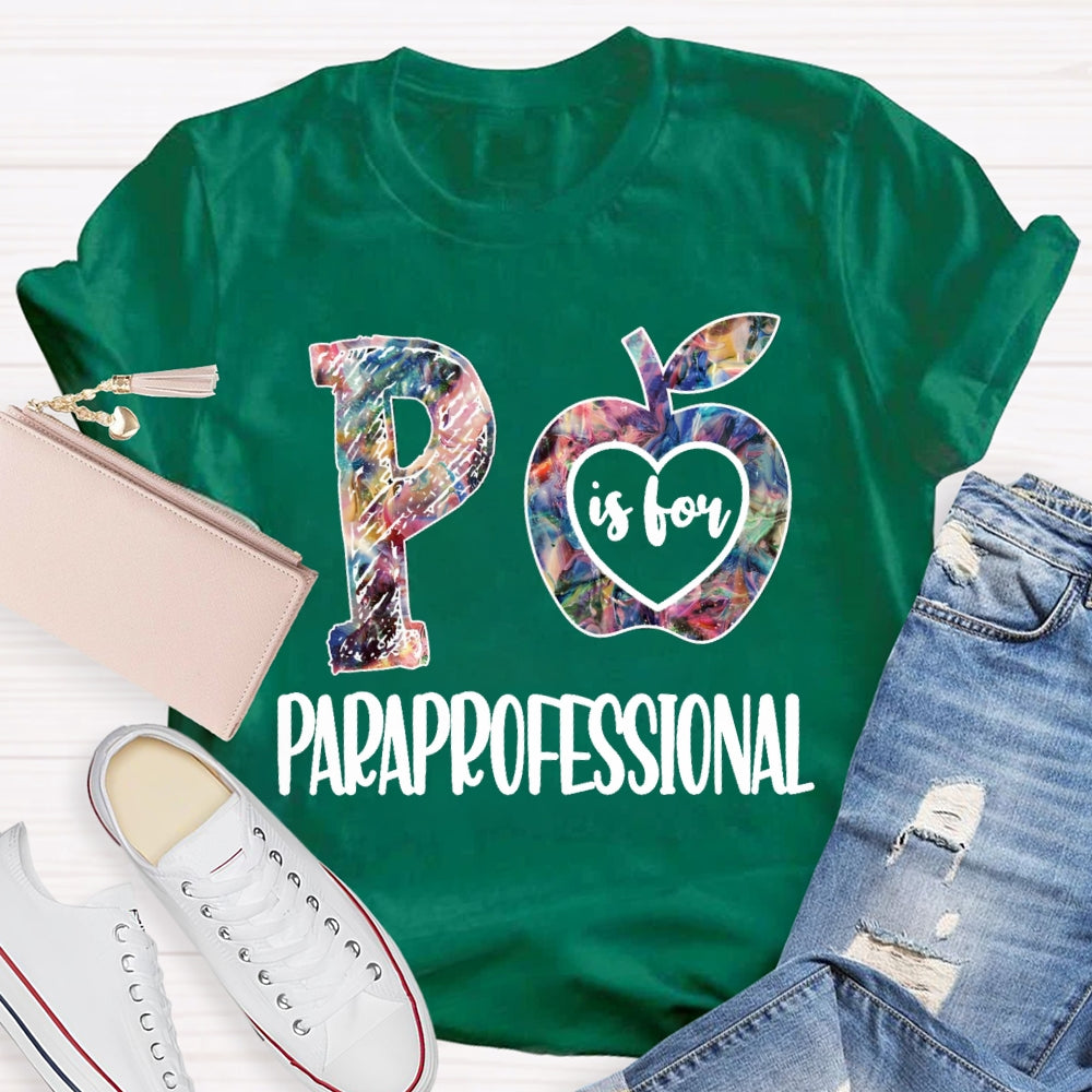 Paraprofessional Colored Apple T-shirt