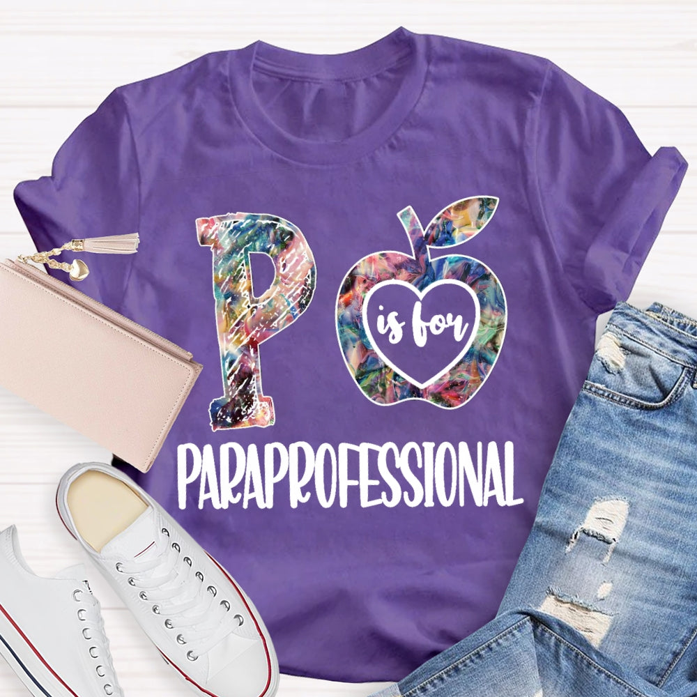 Paraprofessional Colored Apple T-shirt