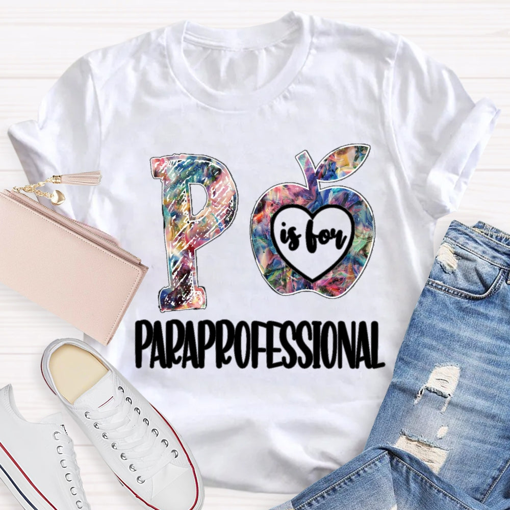 Paraprofessional Colored Apple T-shirt