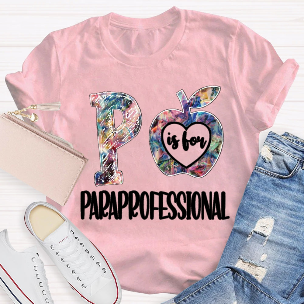 Paraprofessional Colored Apple T-shirt