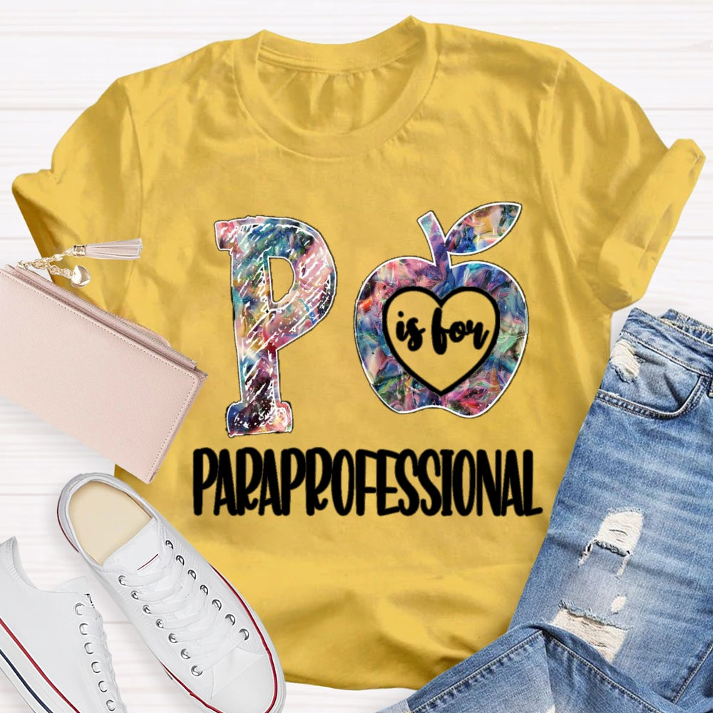 Paraprofessional Colored Apple T-shirt