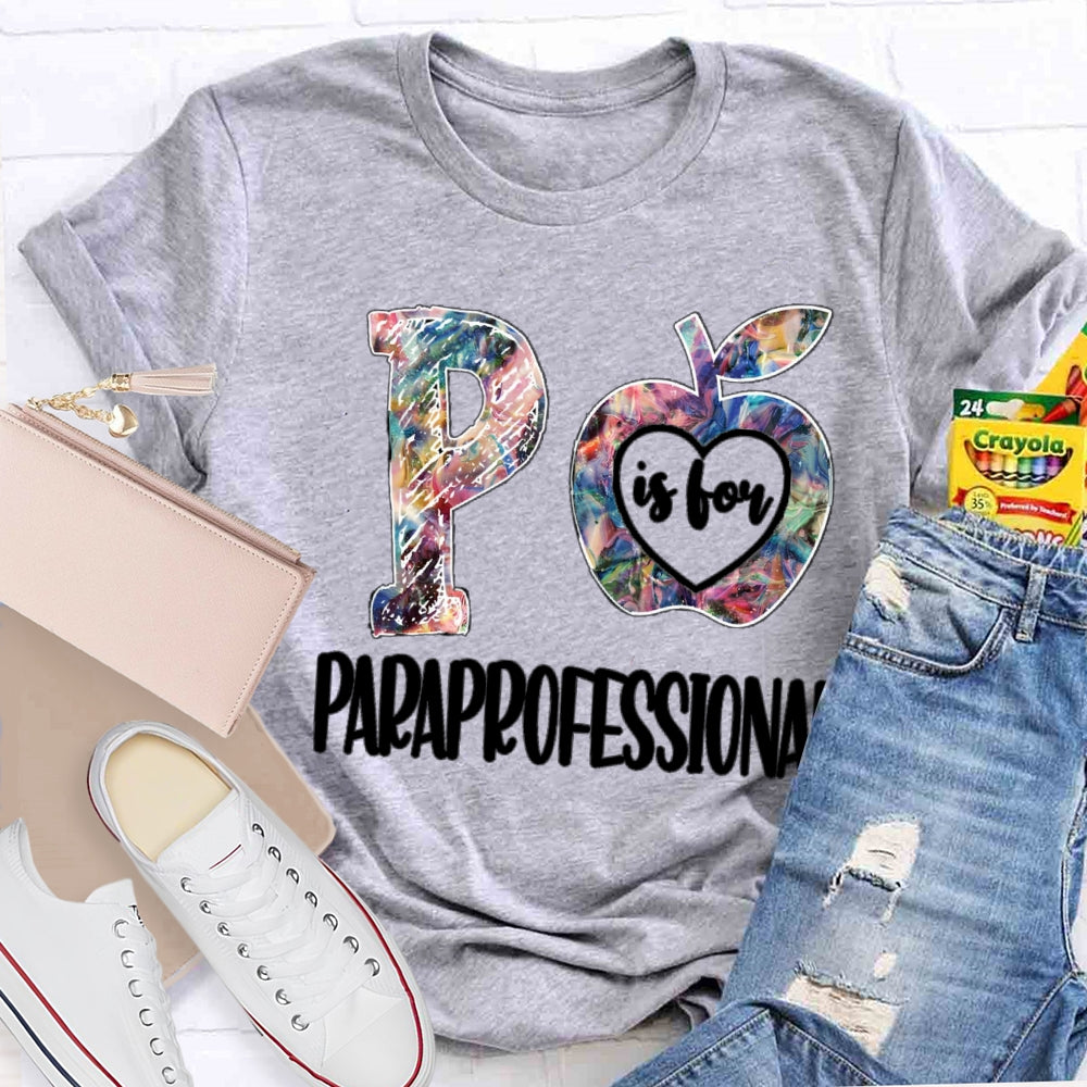 Paraprofessional Colored Apple T-shirt