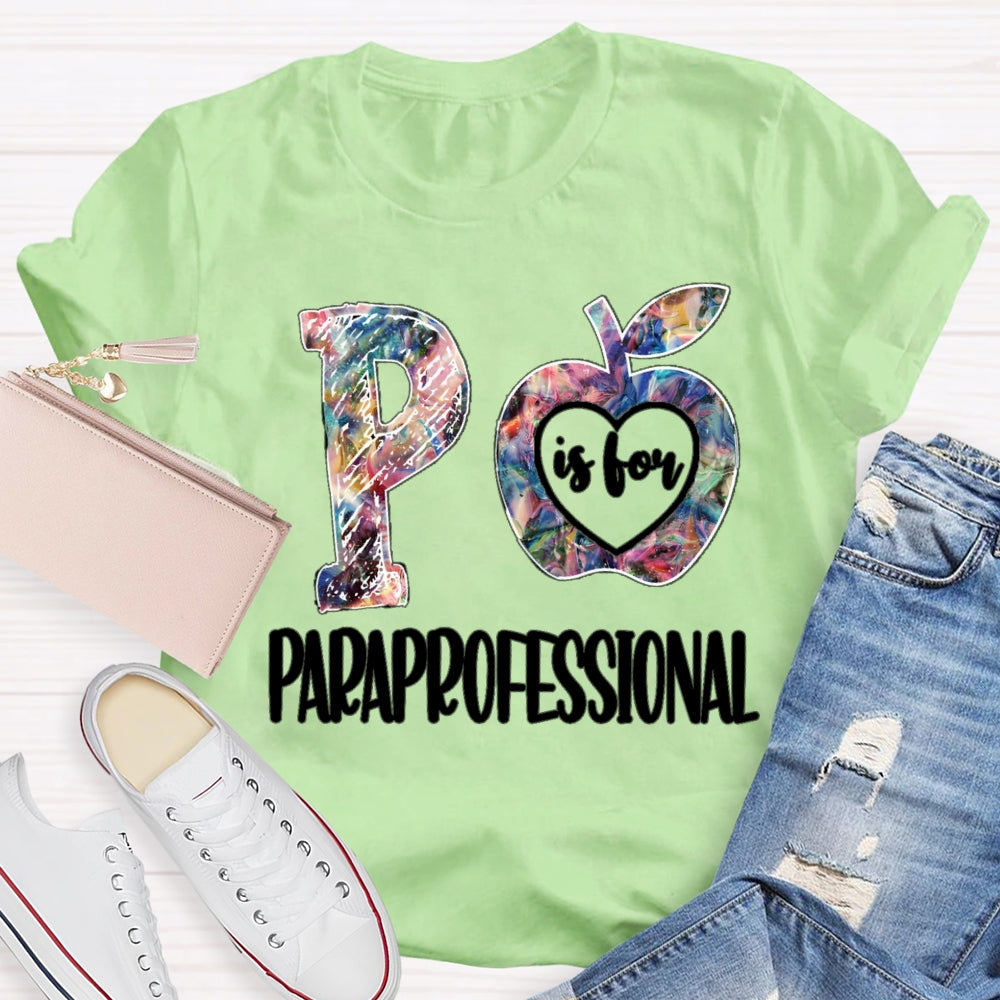 Paraprofessional Colored Apple T-shirt