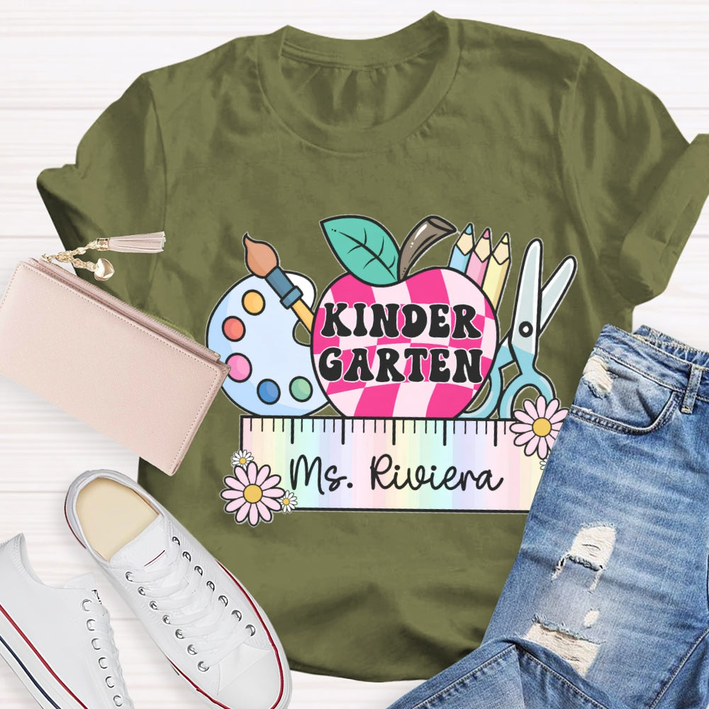 Personalized Name And Grade Colorful Ruler T-shirt
