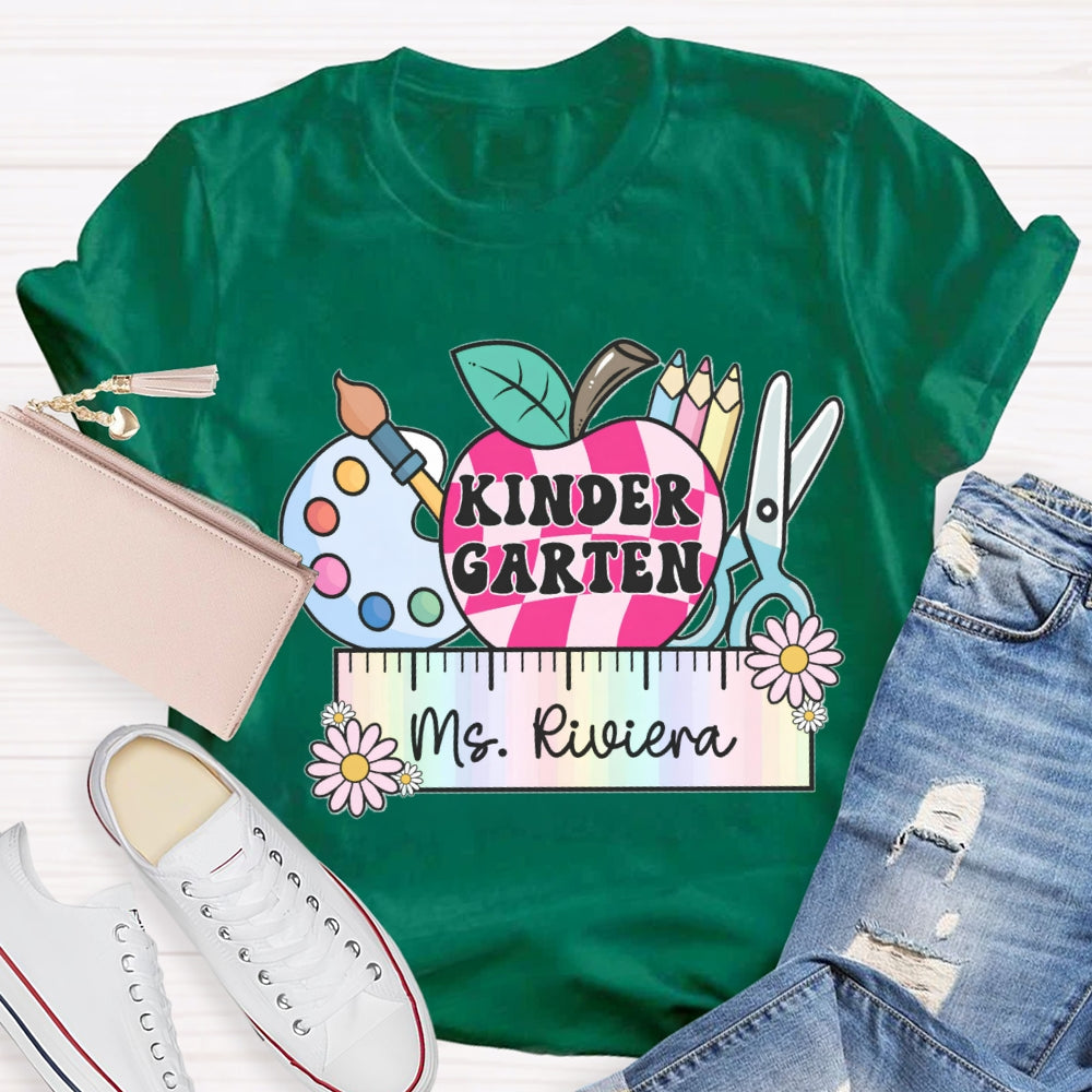 Personalized Name And Grade Colorful Ruler T-shirt