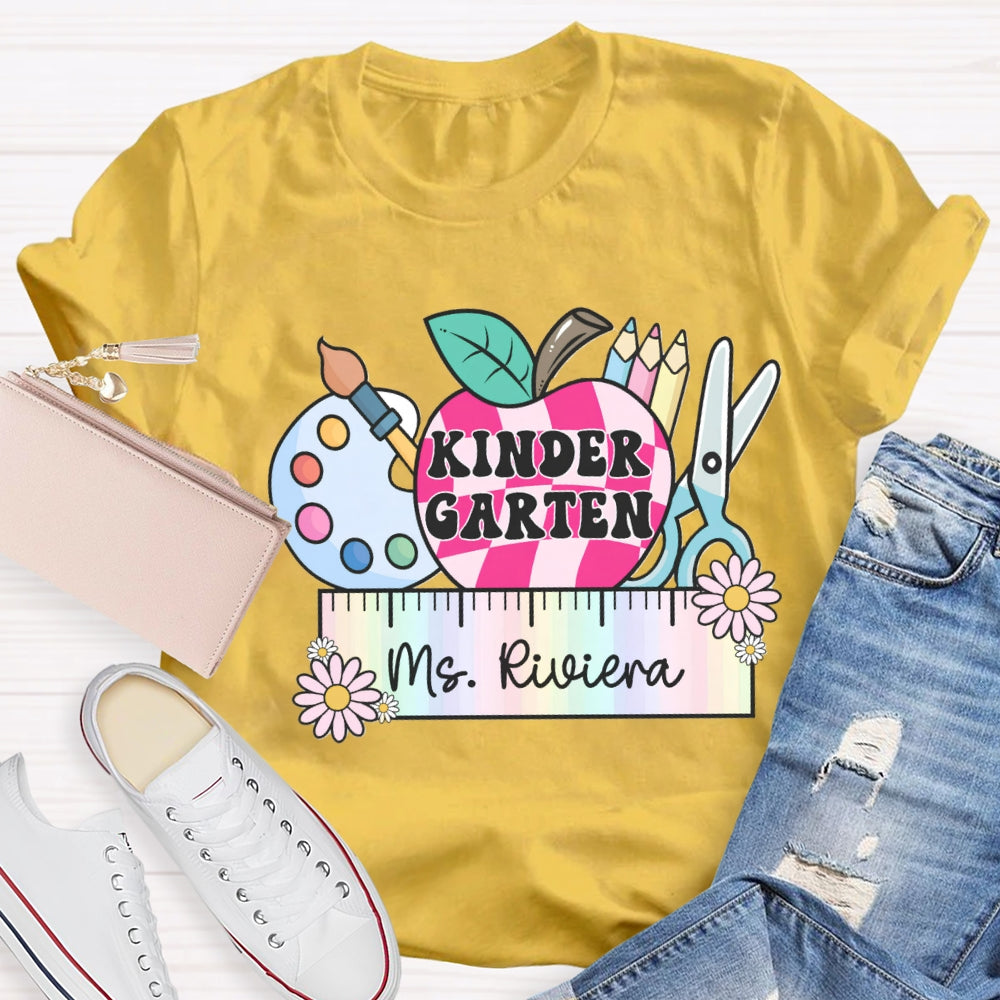 Personalized Name And Grade Colorful Ruler T-shirt