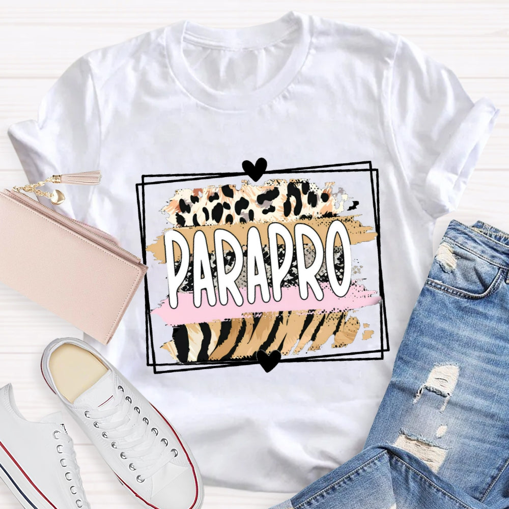 Pink Leopard Paraprofessional Teacher T-shirt