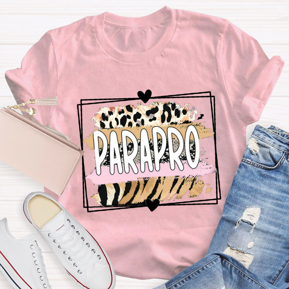 Pink Leopard Paraprofessional Teacher T-shirt