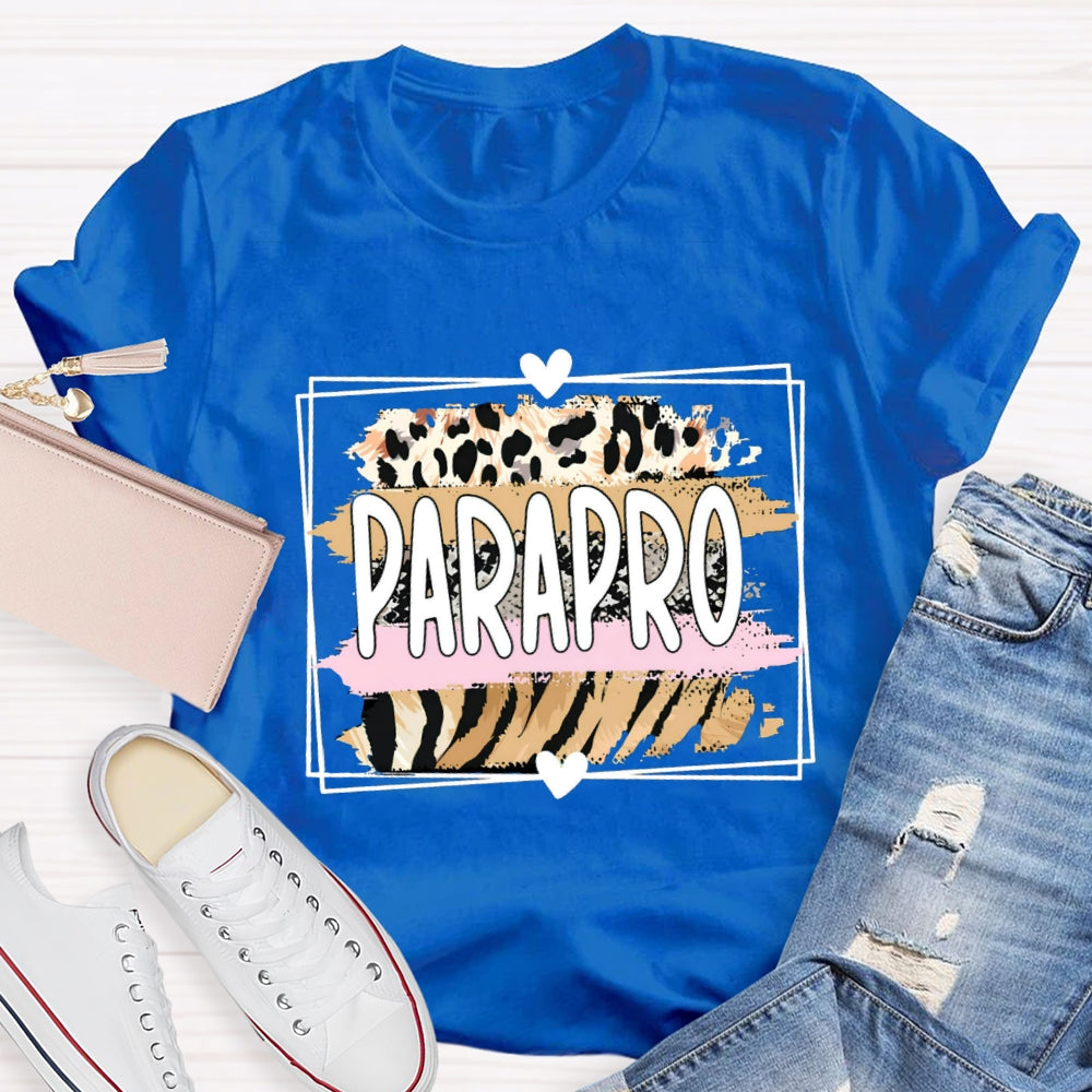 Pink Leopard Paraprofessional Teacher T-shirt