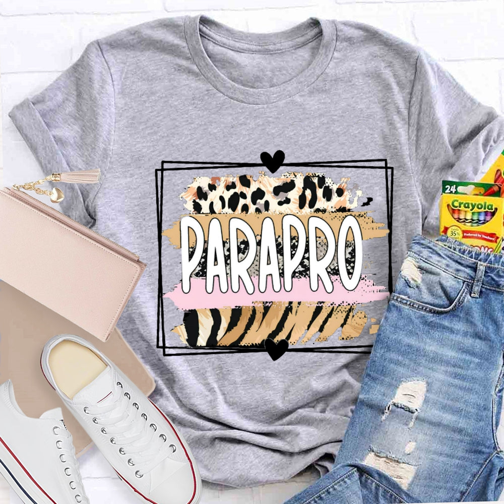 Pink Leopard Paraprofessional Teacher T-shirt
