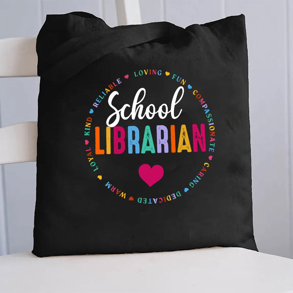 School Librarian Canvas Tote Bag