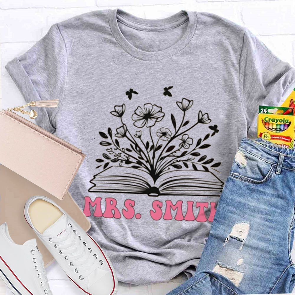 Personalized Name Reading Grows Flowers T-shirt
