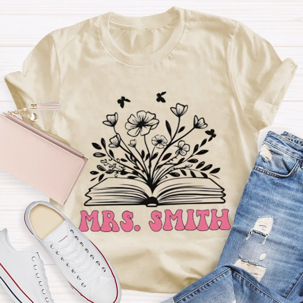 Personalized Name Reading Grows Flowers T-shirt