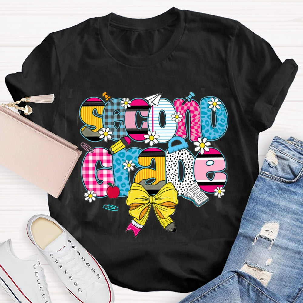 Personalized Name Yellow Bow And Daisies T-shirt