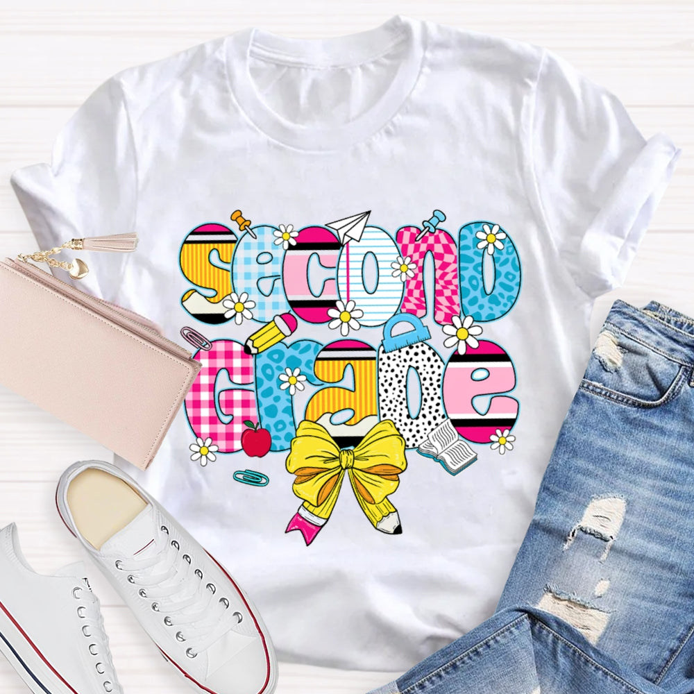 Personalized Name Yellow Bow And Daisies T-shirt