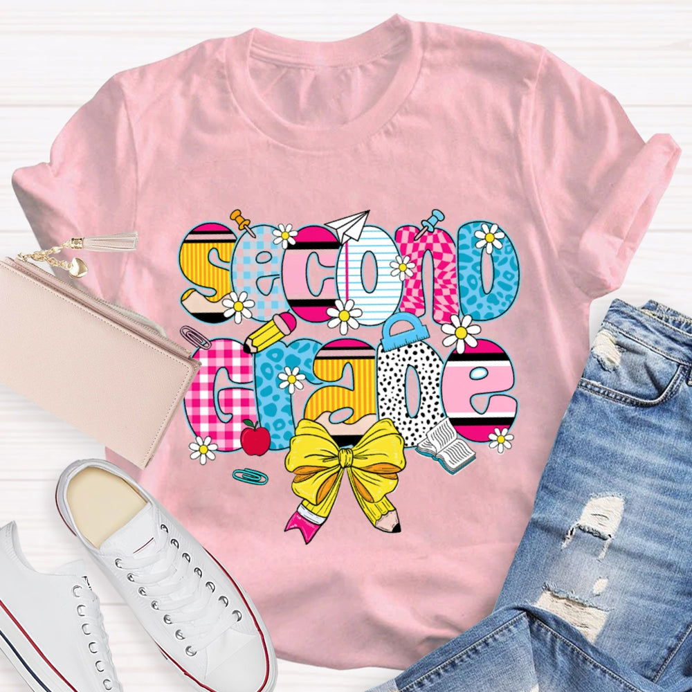 Personalized Name Yellow Bow And Daisies T-shirt