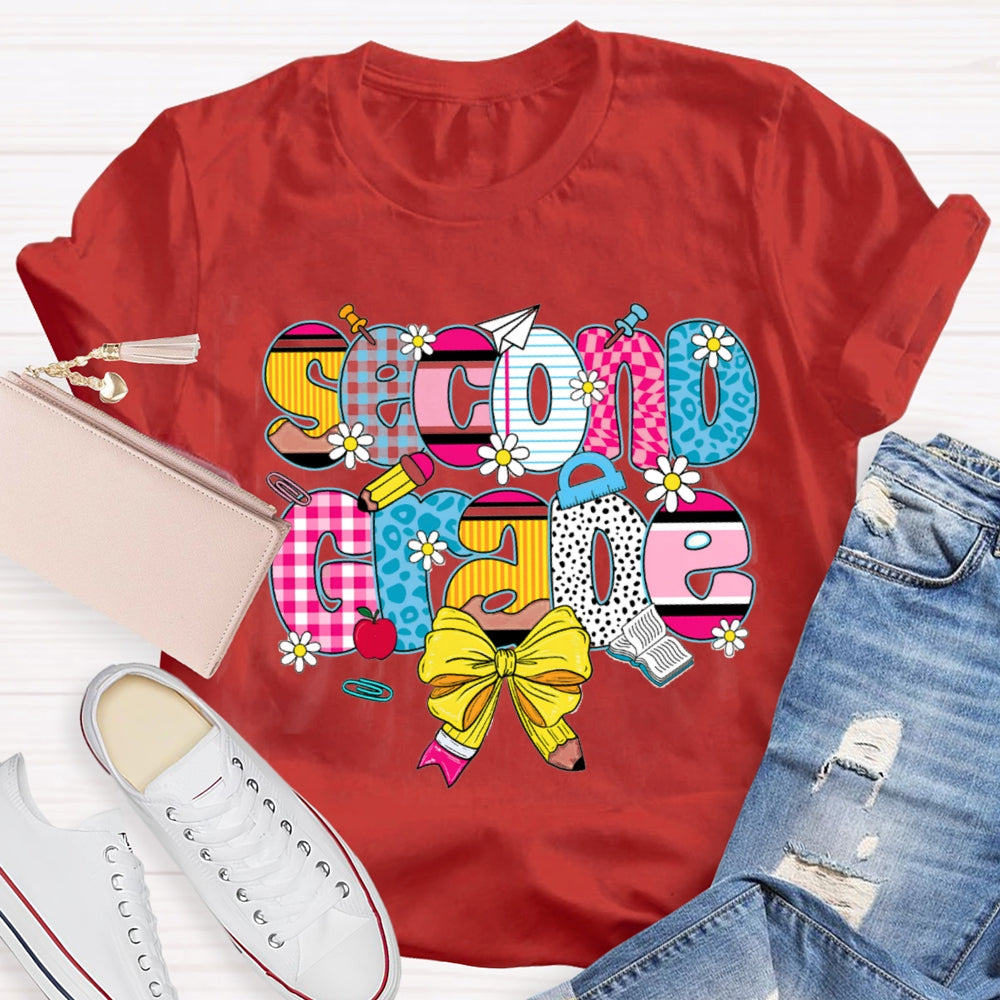 Personalized Name Yellow Bow And Daisies T-shirt