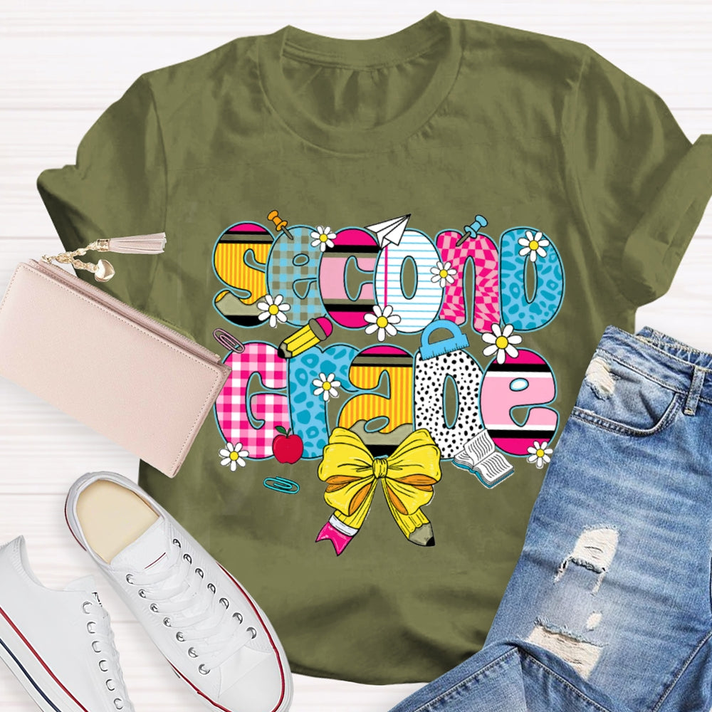 Personalized Name Yellow Bow And Daisies T-shirt