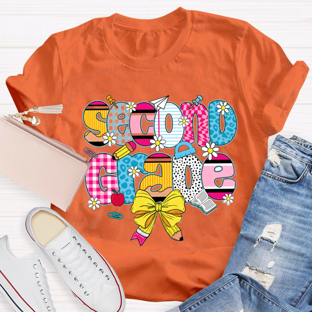 Personalized Name Yellow Bow And Daisies T-shirt