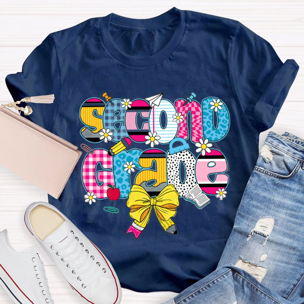Personalized Name Yellow Bow And Daisies T-shirt