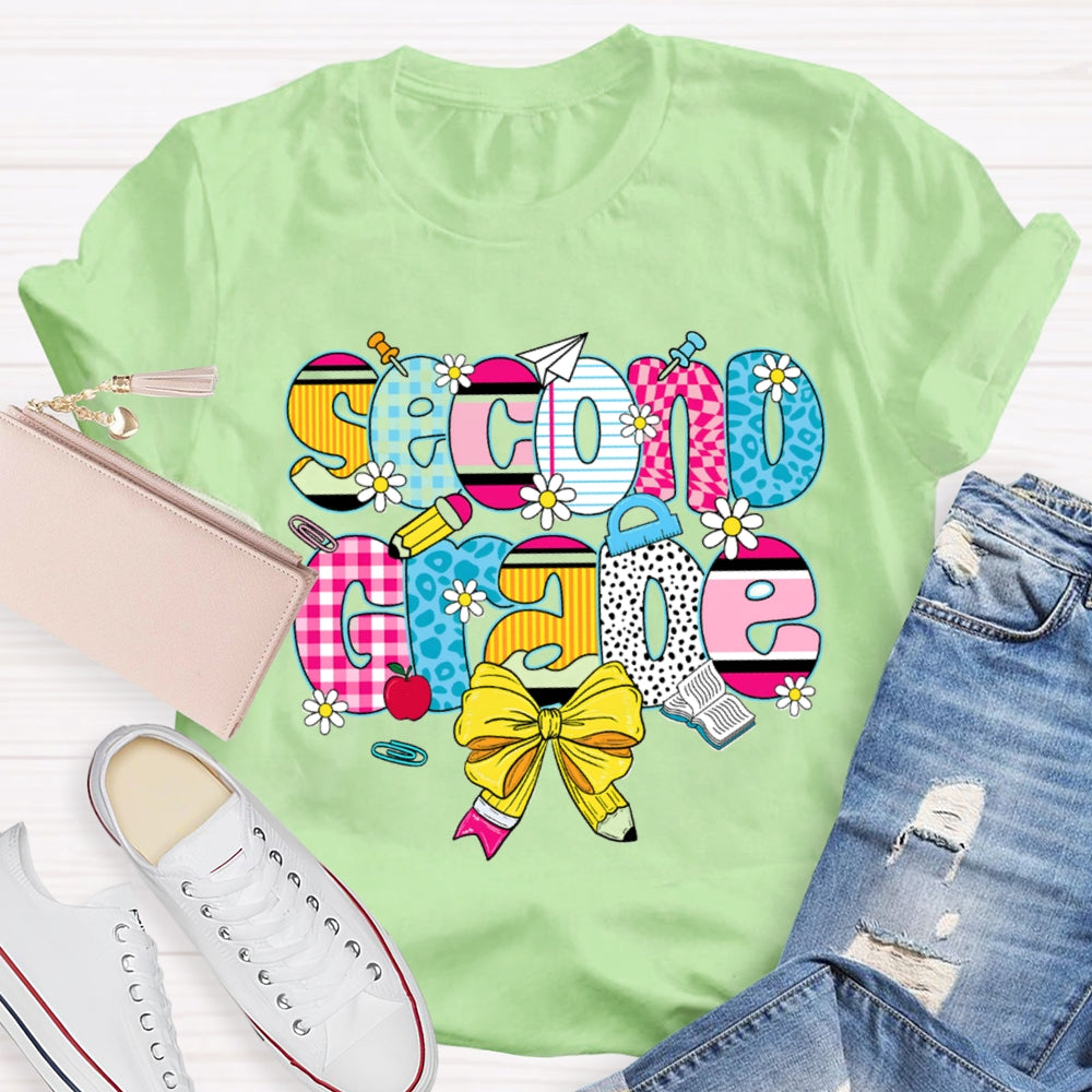 Personalized Name Yellow Bow And Daisies T-shirt