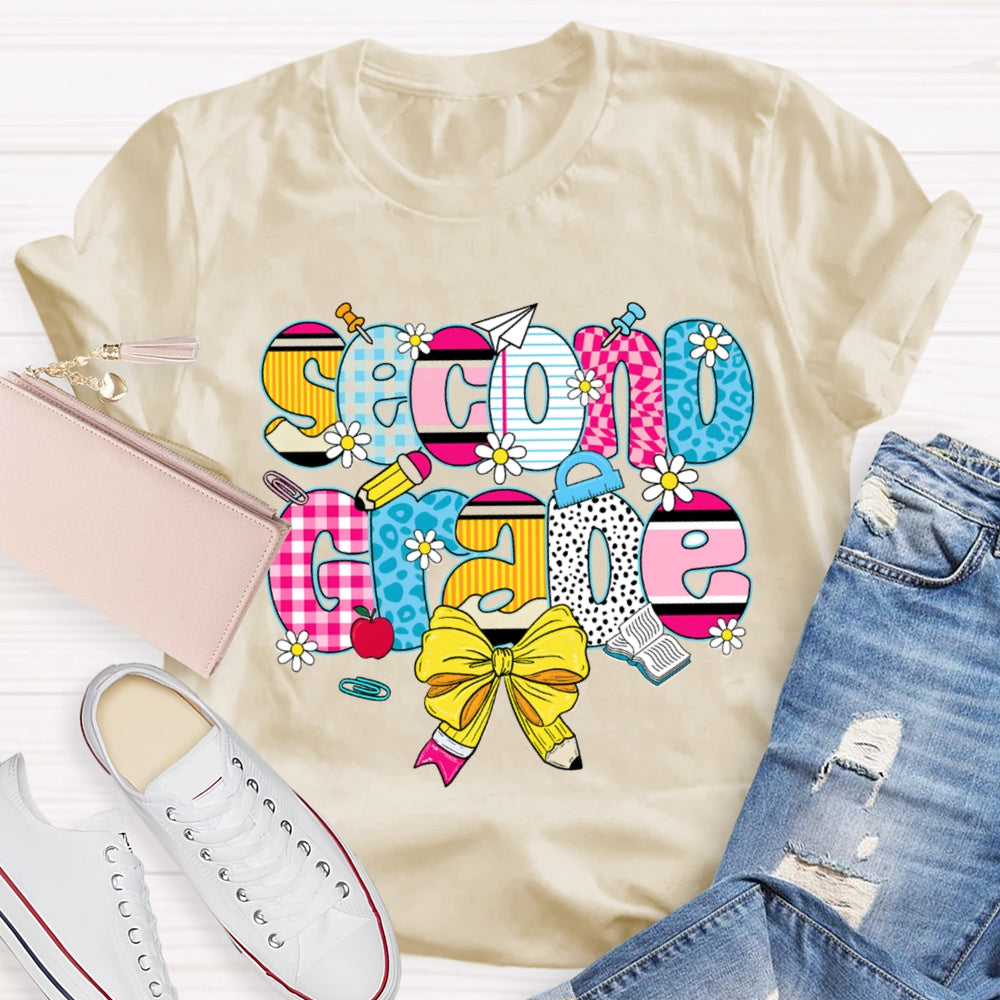 Personalized Name Yellow Bow And Daisies T-shirt