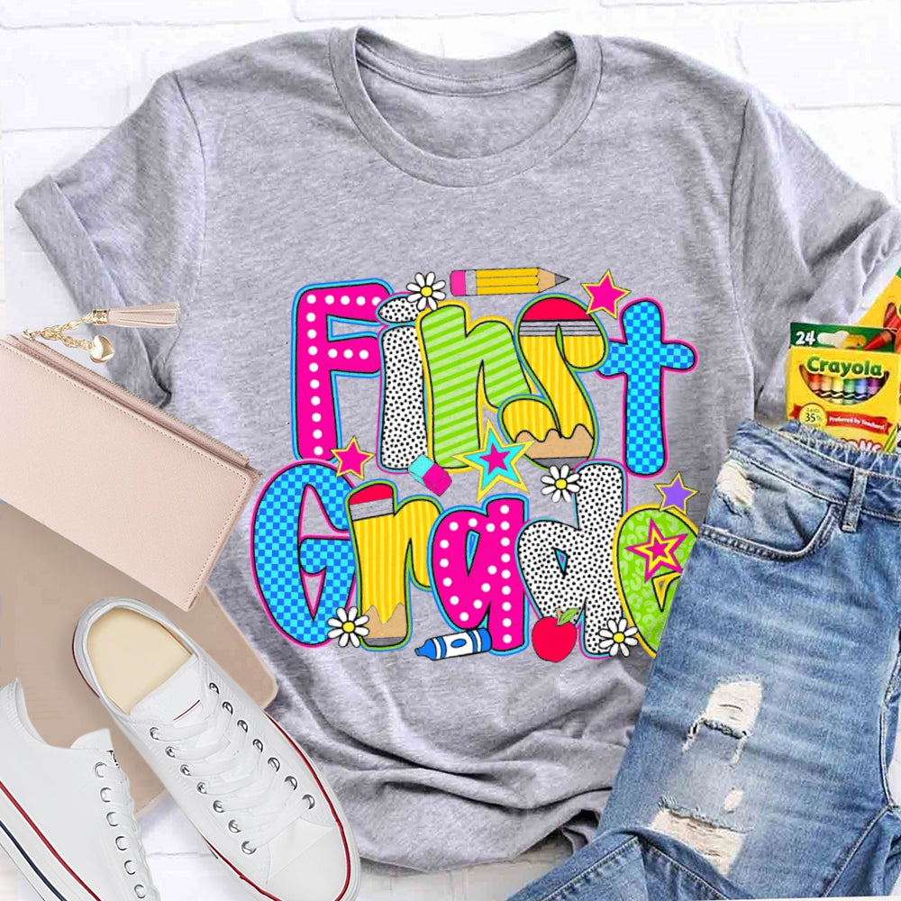 Personalized Grade Pentagram Back To School Teacher T-shirt