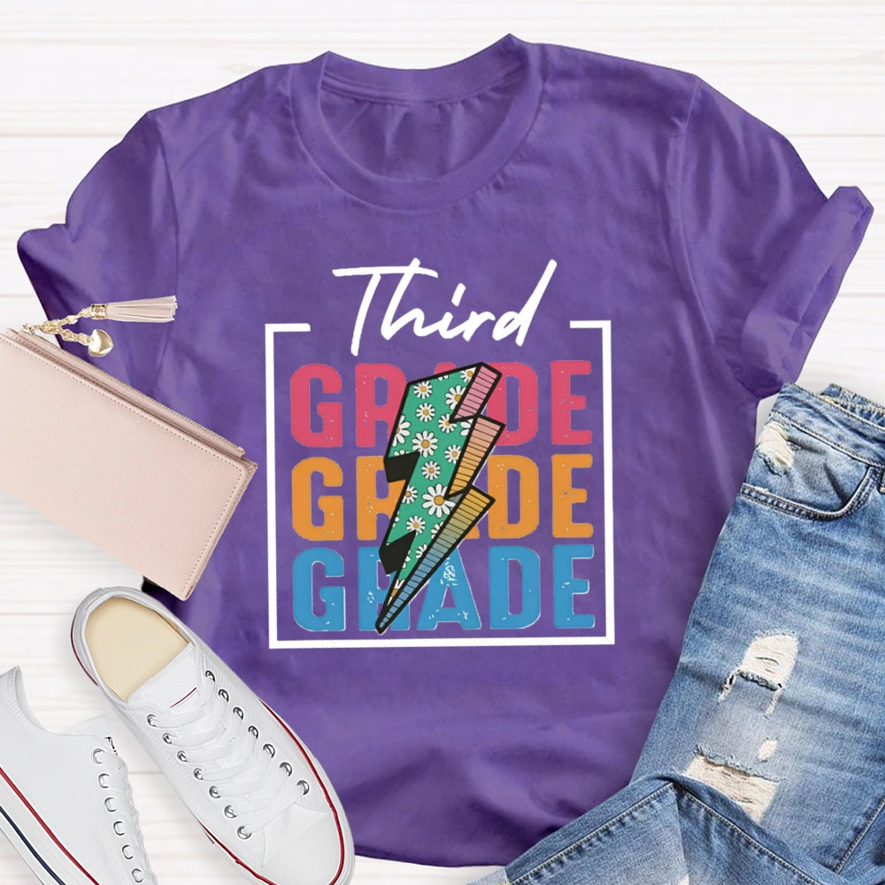 Personalized Grade Colorful Letter Square T-shirt