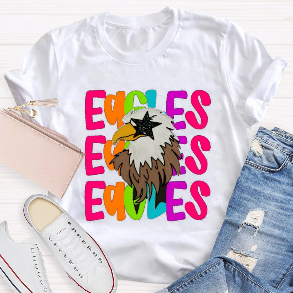 Personalized Mascot Star Glasses Teacher T-Shirt