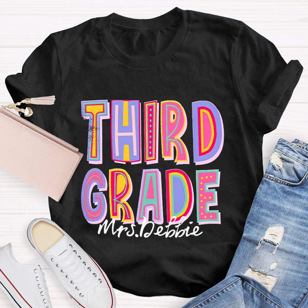 Personalized Your Grade And Name Teacher T-Shirt
