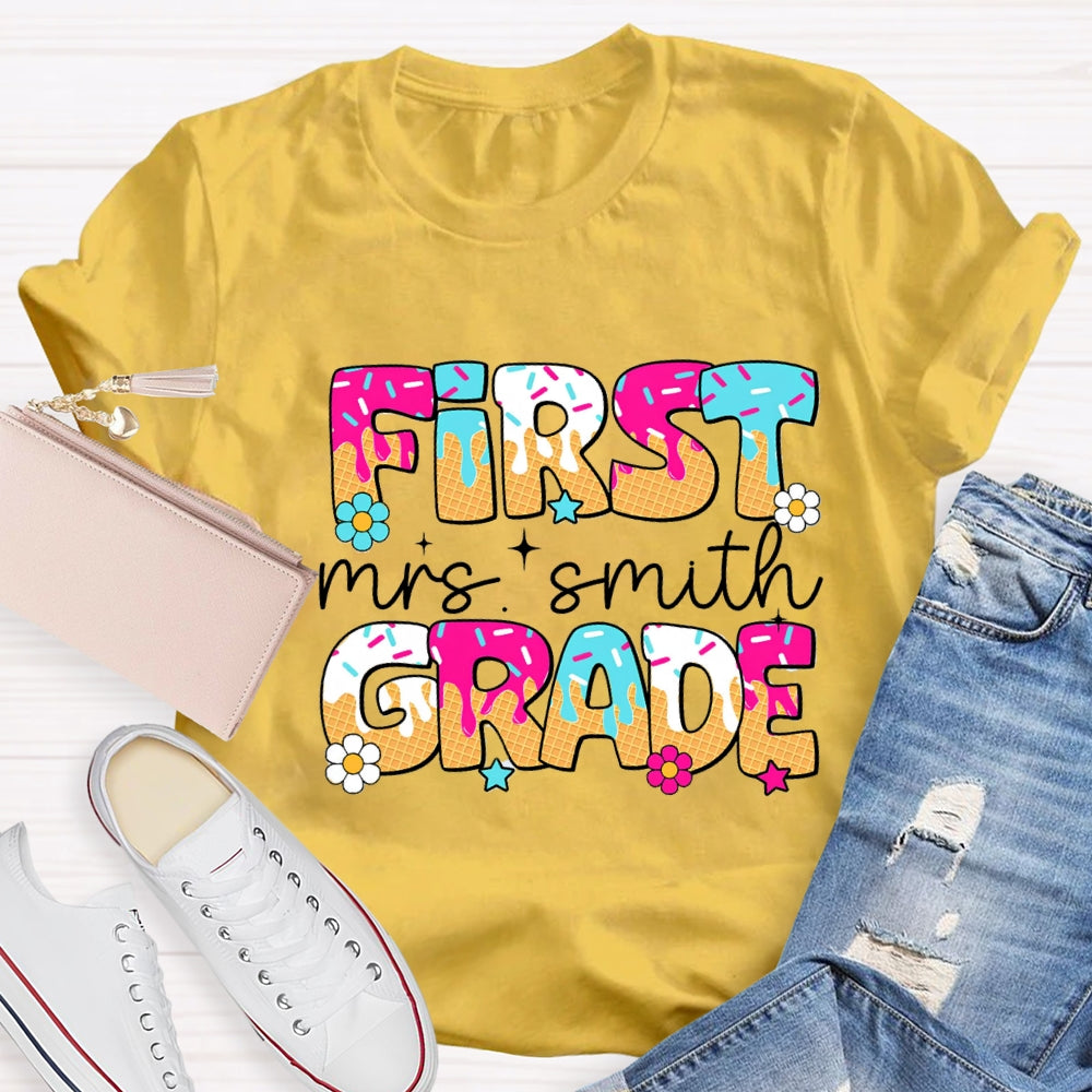 Personalized Grade Ice Teacher Back To School T-Shirt